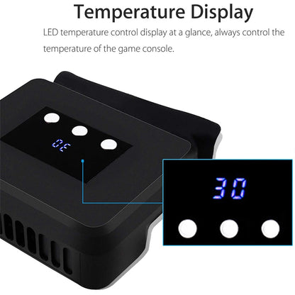 External Cooling Fan for Nintendo Switch Set Temperature Display Cooler for NS Original Docking Station, USB Powered, Integrated Cable