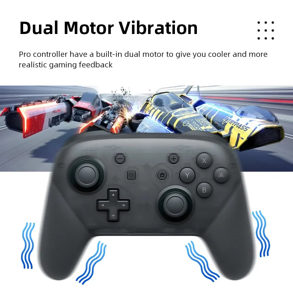 For Nintend Switch Pro Controller With NFC and Wake Function Wireless Joystick 6-Axis Gyro HD Vibration Bluetooth Gamepad